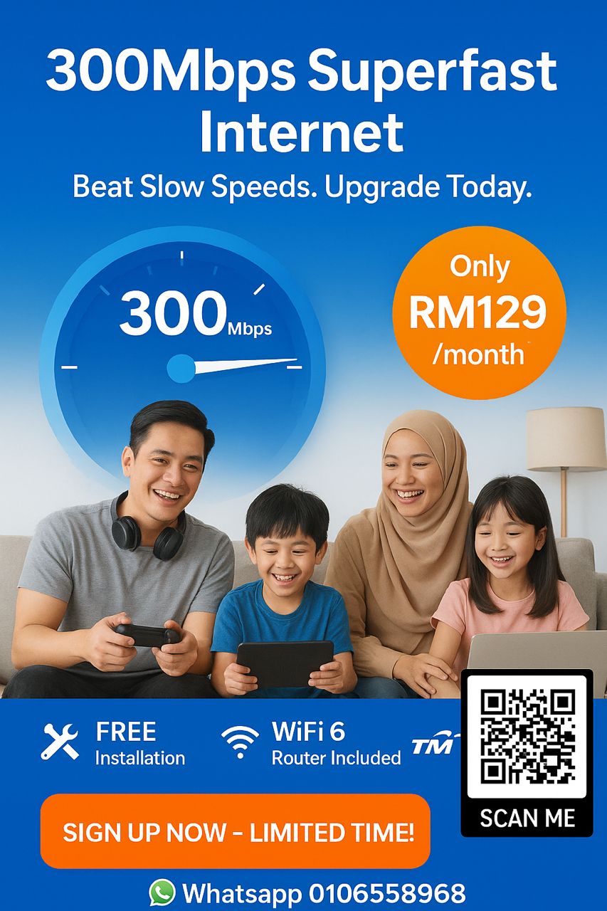 300Mbps with Free 3 months for new Installation